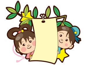短冊と織姫と彦星のイラスト