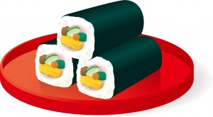 恵方巻きのイラスト(方角)