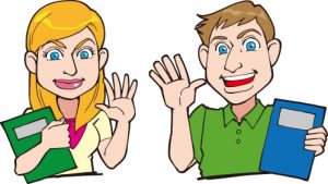 英語を教えてくれる外国人講師のイラスト