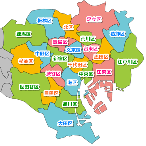 東京23区の地図(マップ)01