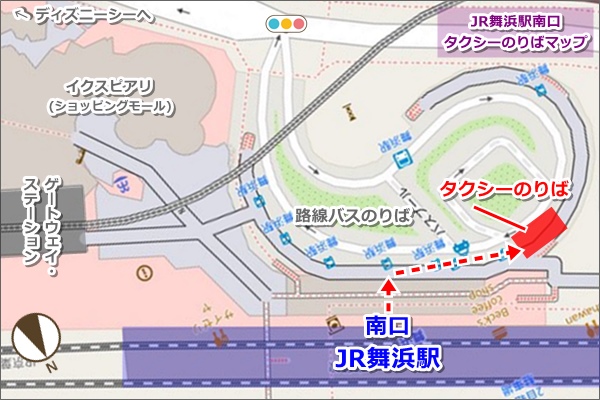 JR舞浜駅南口タクシー乗り場マップ(地図)01