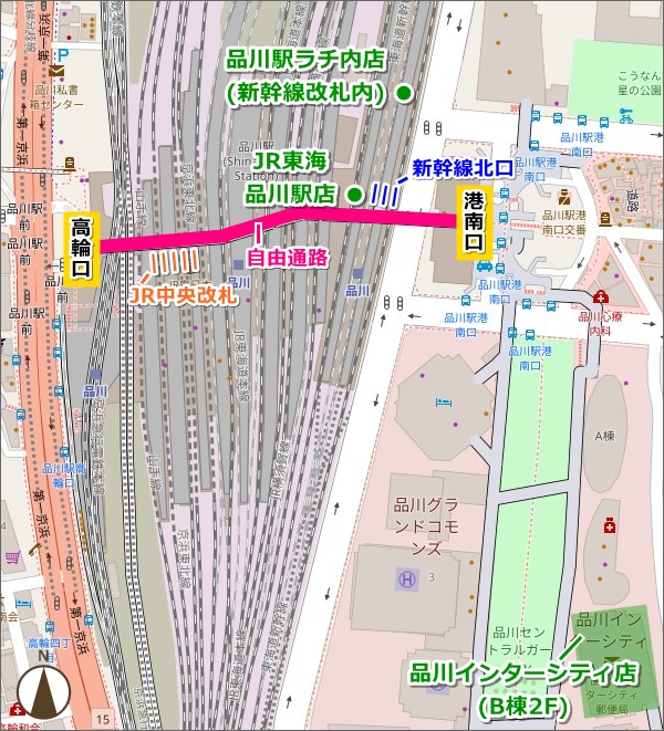 品川駅のスターバックスマップ(地図・3店舗)02