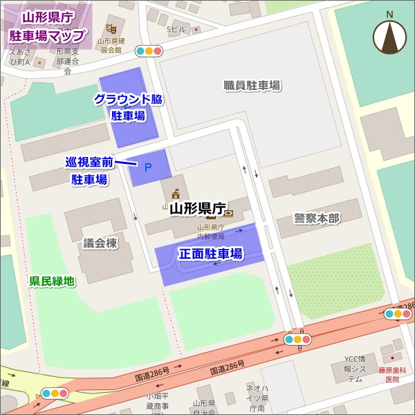 山形県庁駐車場マップ01