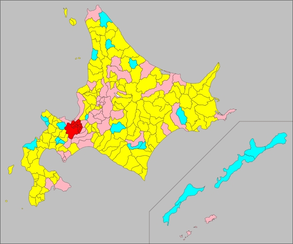 北海道の県庁所在地 札幌市の場所(地図)01