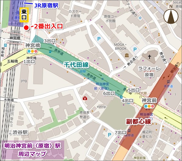 明治神宮前〈原宿〉駅周辺マップ(地図)01