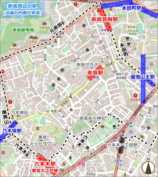 [地図]赤坂周辺の駅02