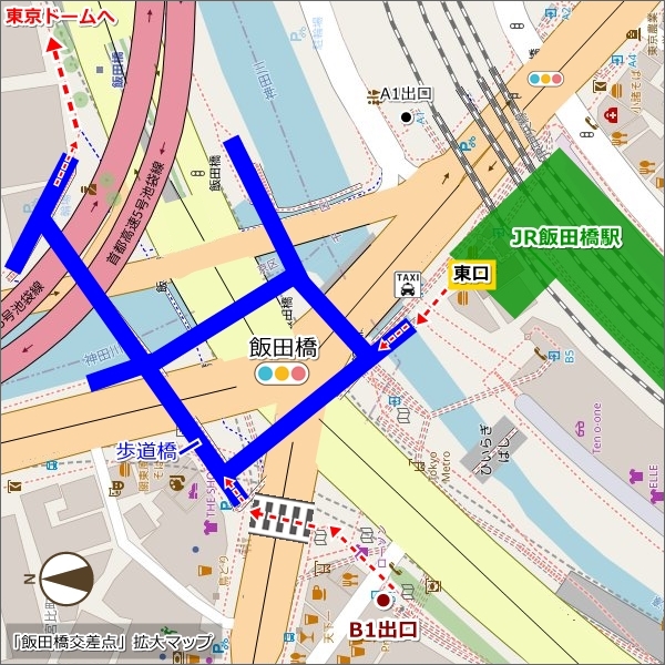 「飯田橋交差点」拡大マップ(地図)01