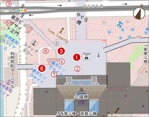 東京ビッグサイト(東京国際展示場)東京駅行きバスのりばマップ01