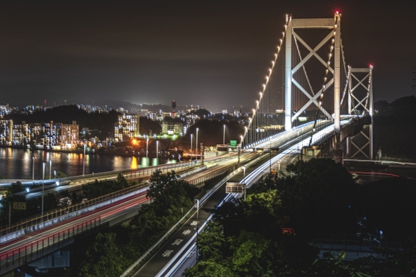 関門橋のライトアップ02