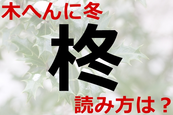 【木へんに冬】漢字「柊」の読み方は？｜名前：石川柊太、柊あおい